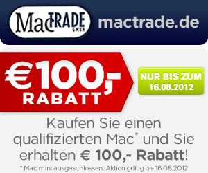 100,- Euro Rabatt beim Kauf eines Mac.