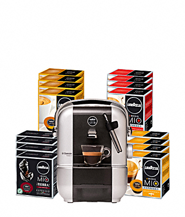 A Modo Mio 16 Packungen á 16 Kapseln + A Modo Mio Espressomaschine Premium