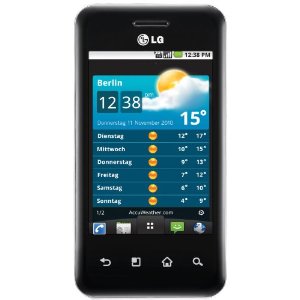 LG E720 Optimus Chic Smartphone (Android OS, 5 MP Kamera, 8.1 cm (3,2 Zoll) Touchscreen, 3.5mm Klinkenanschluss) black