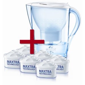 Brita 028114 Wasserfilter Halbjahrespaket Marella Cool weiß, inklusive 6 Kartuschen