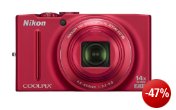 Nikon Coolpix S8200 Digitalkamera (16 Megapixel, 14-fach opt. Zoom, 7,5 cm (3 Zoll) Display, Full-HD-Video, bildstabilisiert) rot