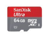 SanDisk Ultra microSDXC Card 64GB Class 10 mit SD Adapter + Memory Zone Android App  (volle Kapazität nur mit SDXC kompatiblen Endgeräten)