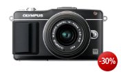 Olympus PEN E-PM2 Systemkamera (16 Megapixel, 7,6 cm (3 Zoll) Touchscreen, bildstabilisiert) Kit inkl. 14-42mm Objekitv schwarz