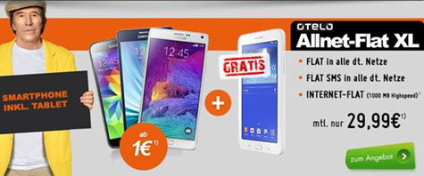 Bild zu Vodafone otelo Allnet-Flat XL inkl. Samsung Smartphone + Tab ab 1€ für 29,99€/Monat