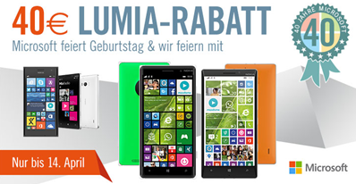 Bild zu 40€ Rabatt auf Lumia 735, 830 oder 930 – somit fast alle zum Internetbestpreis bestellen
