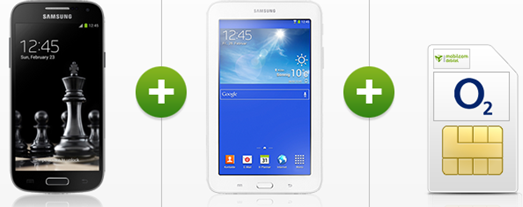 Bild zu o2 Smart Surf (1GB Datenflat, 50 Freiminuten + 50 Frei SMS) inkl. Samsung S4 Mini + Samsung Tab 3 (einmalig 29€) für 9,99€/Monat