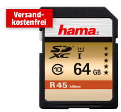 Bild zu [Ausverkauft] HAMA SDXC 64GB Class 10 UHS-I 45MB/s Speicherkarte für 10€