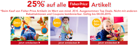 Bild zu Toys’R’us: 25% Rabatt auf alle Fisher-Price Artikel