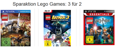 Bild zu Amazon: 3 Lego Games kaufen, 2 bezahlen