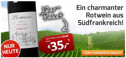 Bild zu Weinvorteil: 12 Flaschen Promesse – Merlot Pays d’Oc für 41,50€