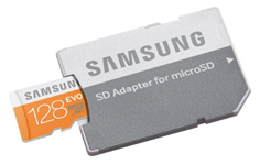 Bild zu Samsung microSDXC 128 GB Evo Class 10 UHS-I inkl. SD-Adapter ab 56,50€