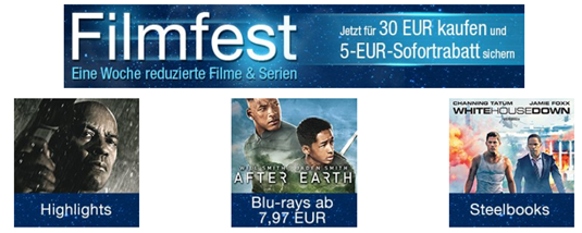 Bild zu Amazon Filmfest im DVD & Blu-ray Bereich bei Amazon & 5€ Rabatt (ab 30€)