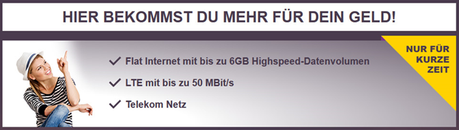 Bild zu [Top und nur noch 3 Tage] verschiedene LTE Datenflats im Telekom-Netz, so z.B. 6GB für 9,99€ pro Monat