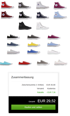 Bild zu Converse All Star Sneaker dank Gutschein für 29,52€ inklusive Versand
