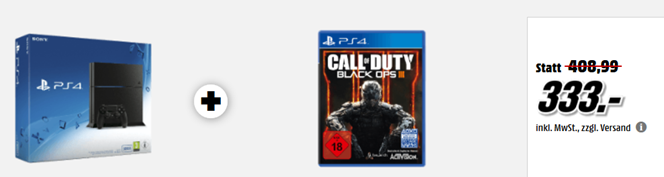 Bild zu PS4 500GB Konsole + Call of Duty Black Ops 3 für 333€