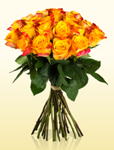 Bild zu Miflora: 25 orangefarbene Rosen (50cm Stiellänge) für 17,90€