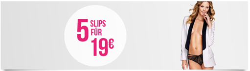 Bild zu Hunkemöller: 5 Slips für 19€ zzgl. eventuell 4,95€ Versand