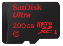 Bild zu [bis max. 13 Uhr] SanDisk Ultra 200GB microSDXC (bis zu 90 MB/Sek, Class 10) Speicherkarte für 82,90€
