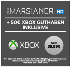 Bild zu wuaki.tv: 50€ Xbox-Live Guthaben + Der Marsianer in HD für 38,99€