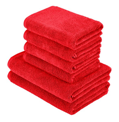 Bild zu AmazonBasics Handtuch-Set, ausbleichsicher, 2 Badetücher und 4 Handtücher in 3 Farben für 15,71€