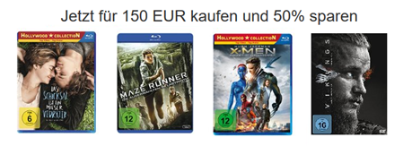 Bild zu Amazon: Filme & Serien für mindestens 150€ kaufen und 50% Rabatt erhalten