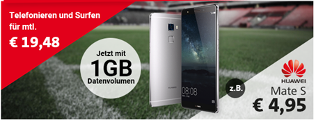 Bild zu Otelo im Vodafone Netz mit 1GB Datenflat, Sprachflat mit Samsung Galaxy A5 oder Huawei Mate S (je 4,95€) für 19,48€/Monat