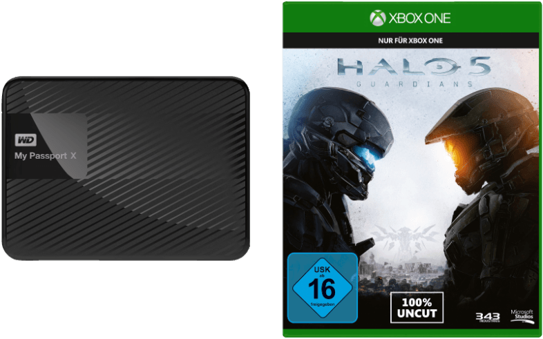 Bild zu Externe Festplatte WD My Passport X (2 TB) + Halo 5: Guardians [XBox One] für 99€