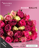 Bild zu Miflora: Rosen Rallye – bis zu 28 pastellfarbene Rosen für 18,90€