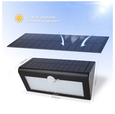 Bild zu Albrillo LED Solarleuchte IP65 mit Bewegungsmelder für 19,99€