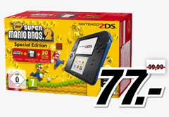Bild zu Media Markt Gönn dir Dienstag mit z.B. Nintendo 2DS + New Super Mario Bros. 2 – Special Edition für 77€