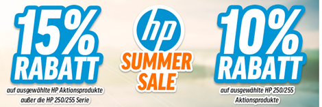 Bild zu Notebooksbilliger.de: Summer Sale mit 15% oder 10% Rabatt auf ausgewählte HP Produkte