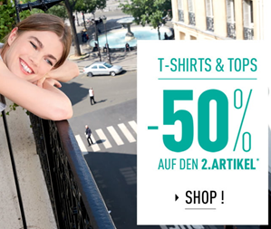 Bild zu Pimkie: beim Kauf von zwei Shirts oder Tops gibt es 50% Rabatt auf den 2. Artikel + bis zu 70% im Sale