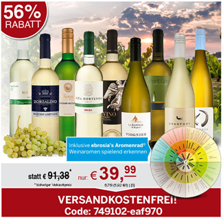 Bild zu 9 verschiedene Weißweine für 39,99€ inklusive Versand