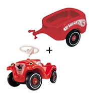 Bild zu BIG – Bobby Car Classic mit Flüsterrädern + BIG Bobby Car Anhänger Classic für 42,93€