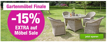 Bild zu GartenXXL: 15% Extra Rabatt auf reduzierte Gartenmöbel