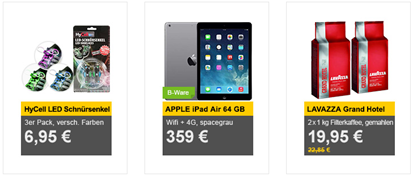 Bild zu Die Allyouneed.com Tagesangebote, z.B. [B-Ware] Apple iPad Air 64GB WiFi + 4G für 359€