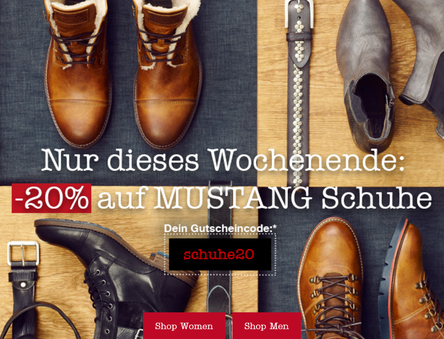 Bild zu Mustang: 20% Rabatt auf die Kategorie Schuhe