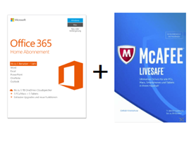 Bild zu Office 365 Home 5PCs 1 Jahr Abonnement & McAfee 2017 LiveSafe für zusammen 39,99€