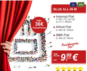 Bild zu o2 Allnet Flat mit einer 2GB LTE Datenflat, SMS Flat und EU Flat für 8,49€ im Monat