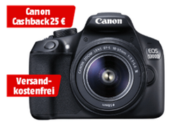Bild zu CANON EOS 1300D + 18-55mm Objektiv Spiegelreflexkamera (18 Megapixel f/3.5-5.6, 7.5 cm , WLAN) für 299€ + 25€ Cashback
