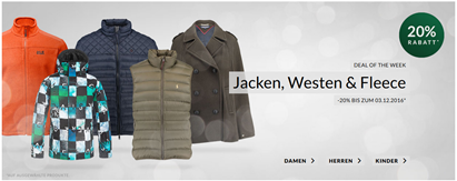 Bild zu Engelhorn: 20% Extra Rabatt auf Jacken, Westen & Fleece