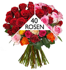 Bild zu Blume Ideal: Rosenüberraschung mit 40 Rosen (50cm Stiellänge) für 22,94€