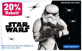 Bild zu Toys”R”Us: 20% Rabatt auf alle Star Wars Artikel (ab 30€ MBW)