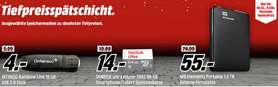 Bild zu Media Markt Tiefpreisspätschicht mit weiteren Speicherangeboten aus dem Hause SanDisk
