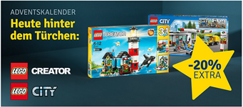 Bild zu MyToys: nur heute 20% Rabatt auf Lego Creator & City (ab 39€ MBW)