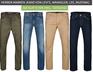 Bild zu Jeans Ausverkauf: Herren Marken Jeans von Levi´s, Wrangler, Lee usw. ab 9,99€ inklusive Versand
