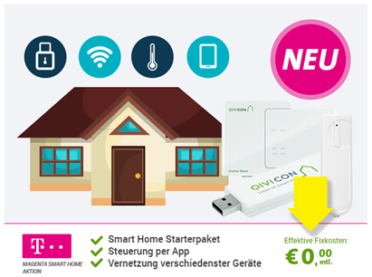 Bild zu [beendet] Magenta Smart Home Aktion mit Startgeräten + 24 Monate Vertrag für 7,96€ Gesamtkosten anstatt 246,96€