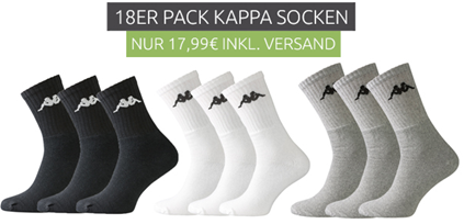 Bild zu 18 Paar Kappa Sneakersocken/Sportsocken für 17,99€