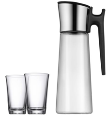 Bild zu WMF Wasserkaraffe Basic mit Griff + 2 Gläser für 29,95€