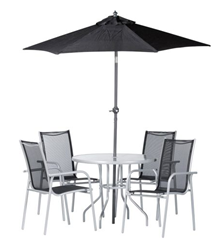Bild zu Gartenset (4 Stühle, Tisch + Sonnenschirm) für 69,90€